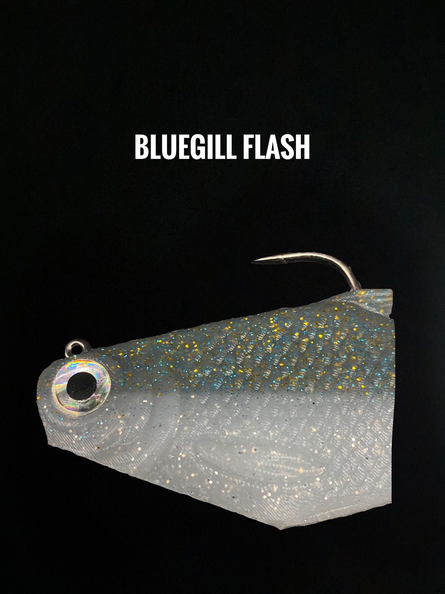 Bacca Burrito boot tail soft swimbait in bluegill flash with glitter Bull Shad Swimbaits lure on Tampa Home & Garden Store