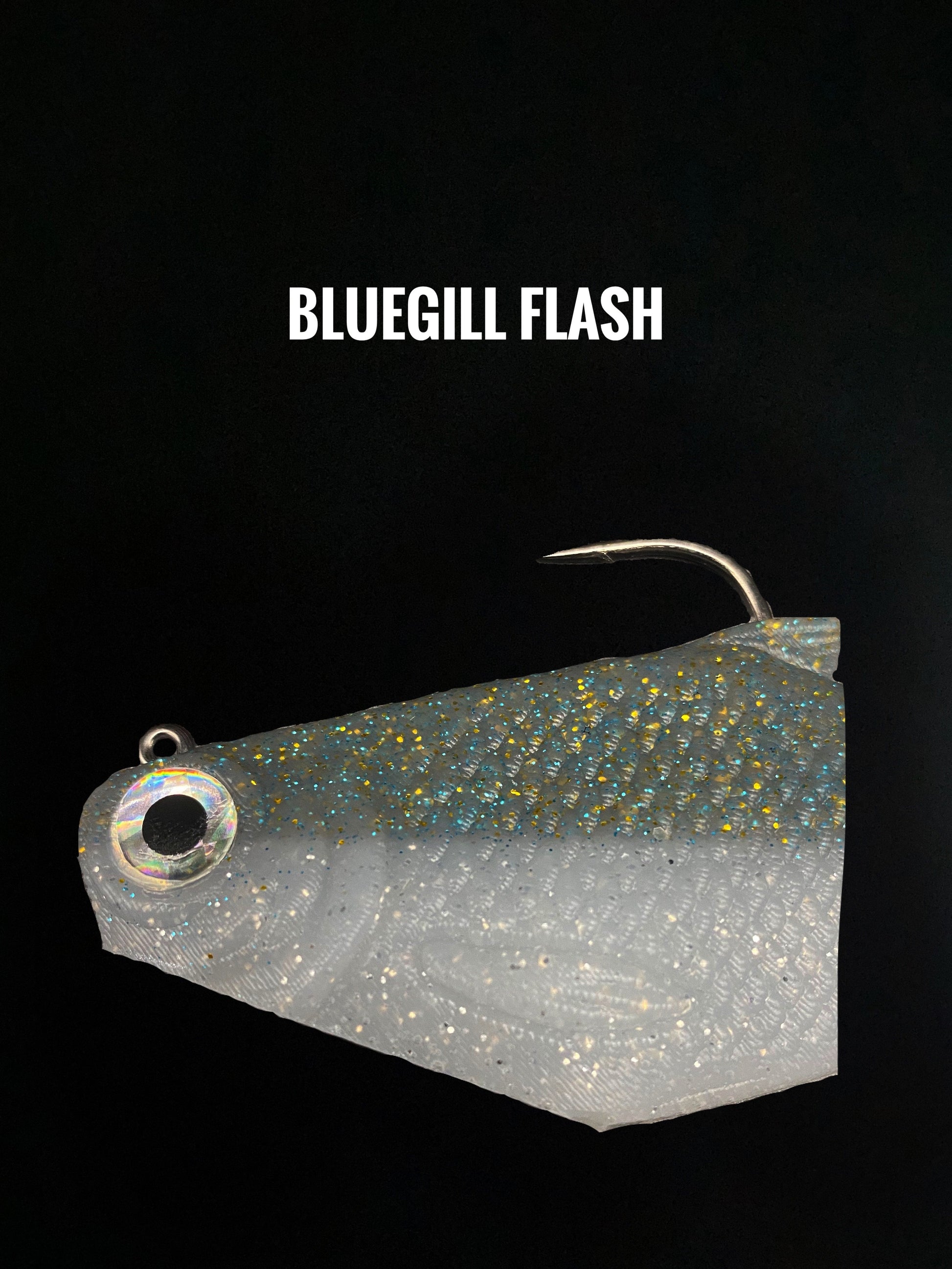 Bacca Burrito boot tail soft swimbait in bluegill flash with glitter Bull Shad Swimbaits lure on Tampa Home & Garden Store