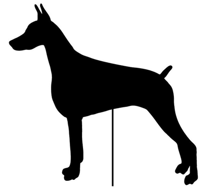 Doberman Pinscher plant stake silhouette, black metal, Rustica Ornamentals Home & Garden on Tampa Home & Garden Store
