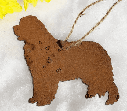 Newfoundland plant stake rusted metal dog silhouette lawn ornament by Rustica Ornamentals on Tampa Home & Garden Store
