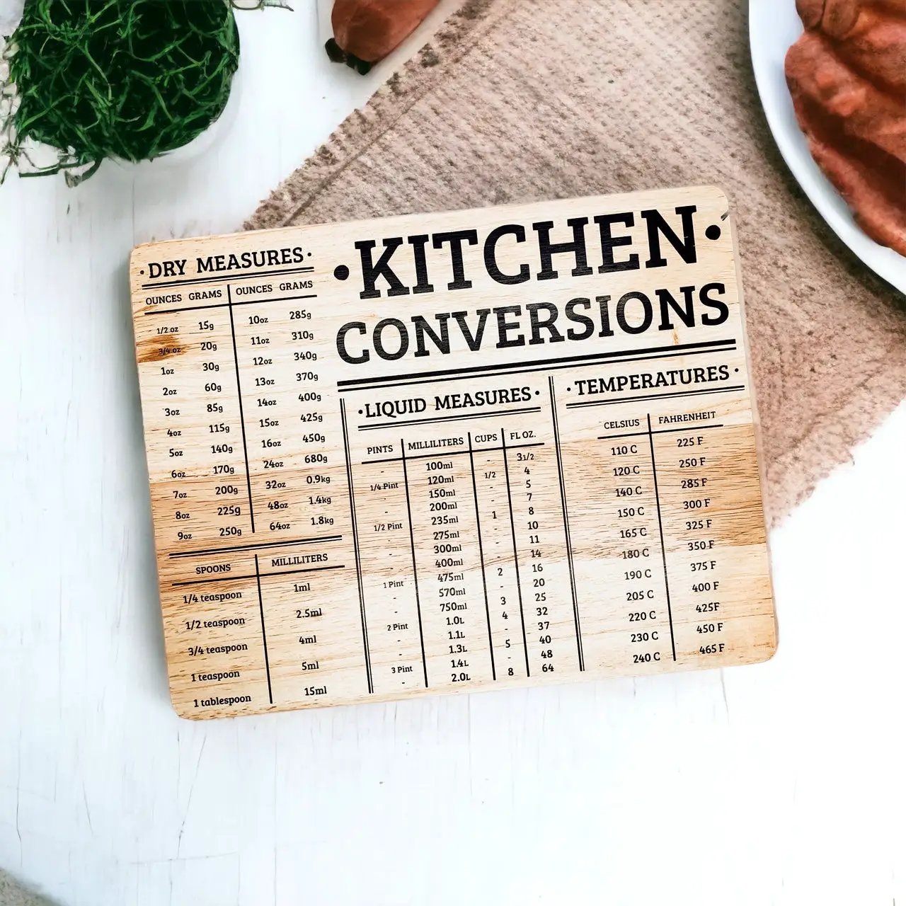Bamboo Conversions Kitchen Measuring Decor Board