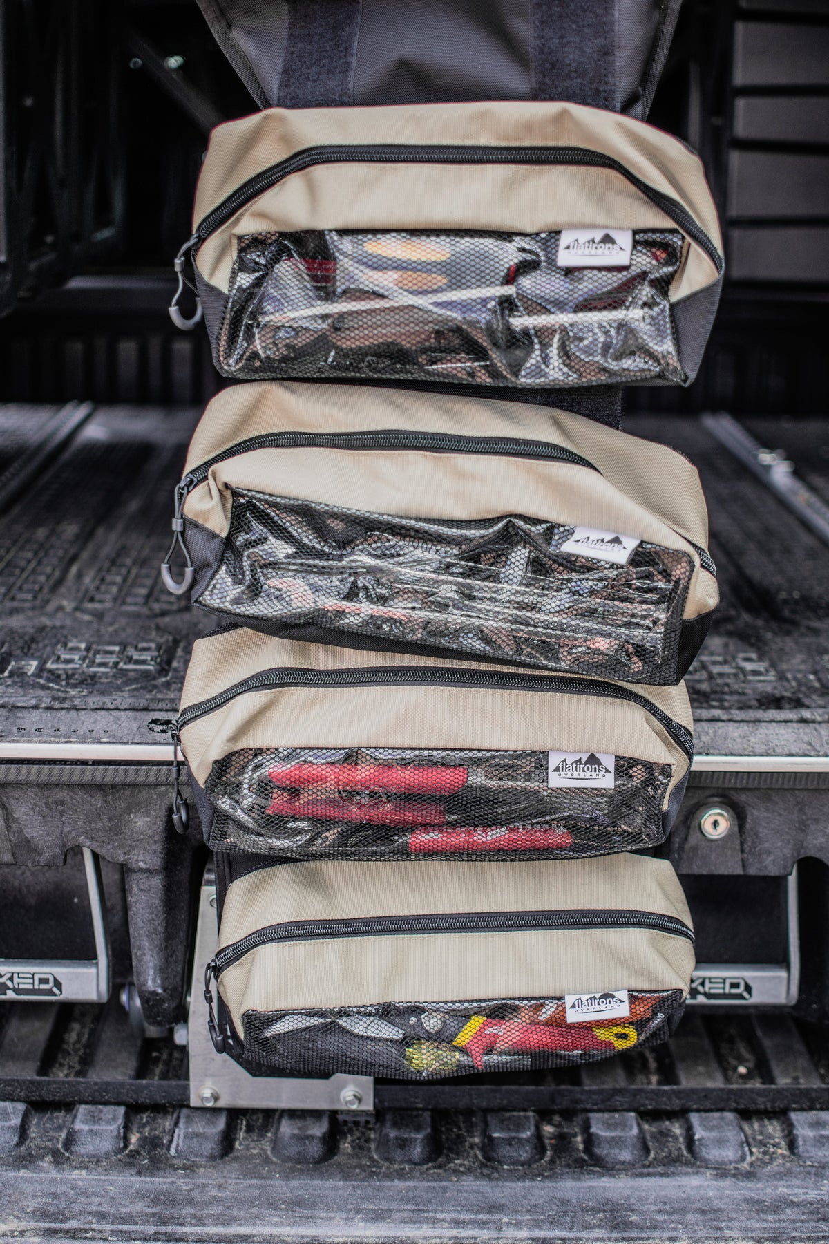 RiPouch Gear Roll set by Flatirons Overland; beige tool storage rolls with mesh pockets, 3-pack on Tampa Home & Garden Store
