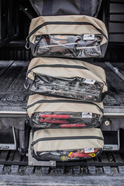 RiPouch Gear Roll set by Flatirons Overland; beige tool storage rolls with mesh pockets, 3-pack on Tampa Home & Garden Store