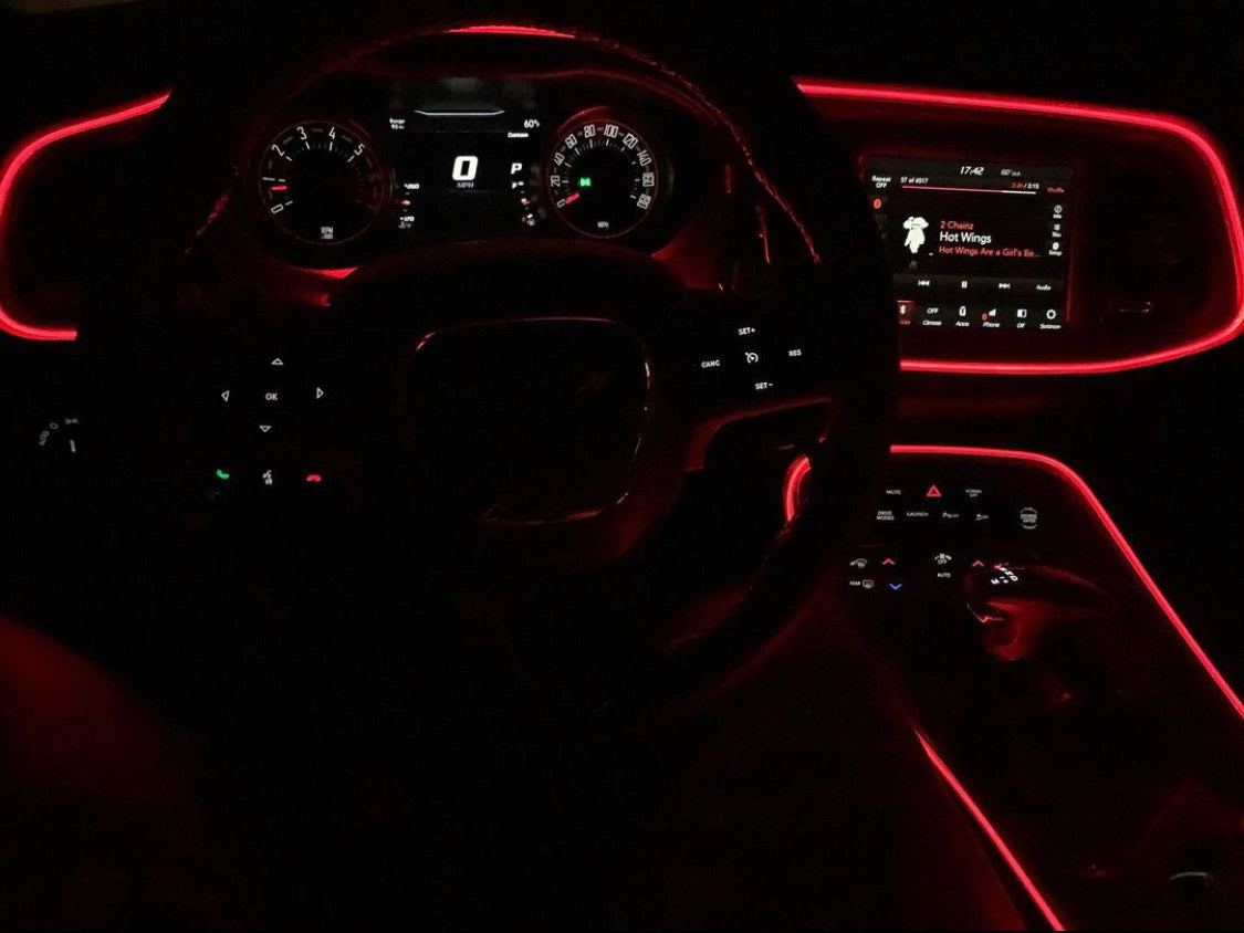 Color-Changing RGB Dash Ambient Lighting Kit AutoLEDTech.com; red dashboard glow in car interior on Tampa Home & Garden Store