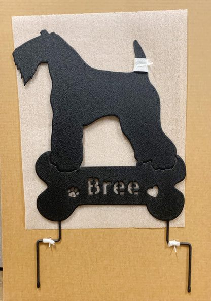 Kerry Blue Terrier Memorial Dog Wall Art silhouette in black on beige plaque for Home & Garden on Tampa Home & Garden Store