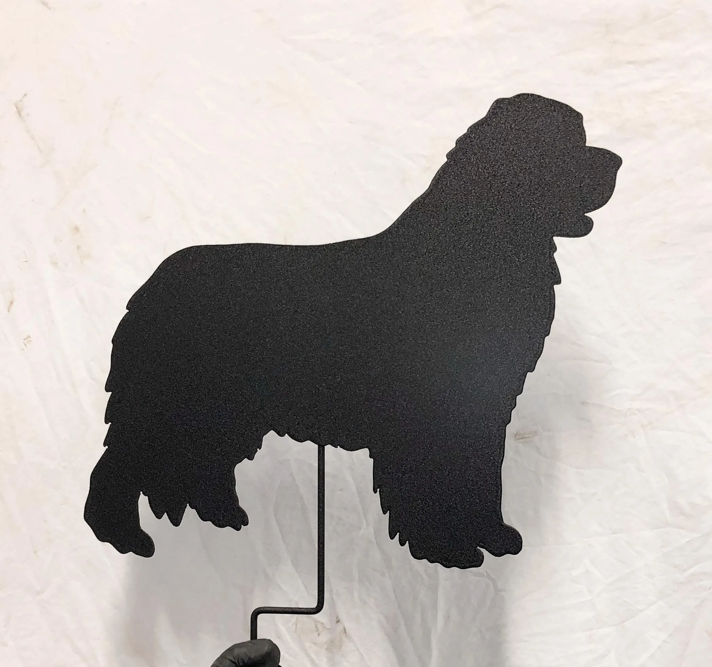 Newfoundland Garden Stake black metal silhouette of two dogs Rustica Ornamentals on Tampa Home & Garden Store