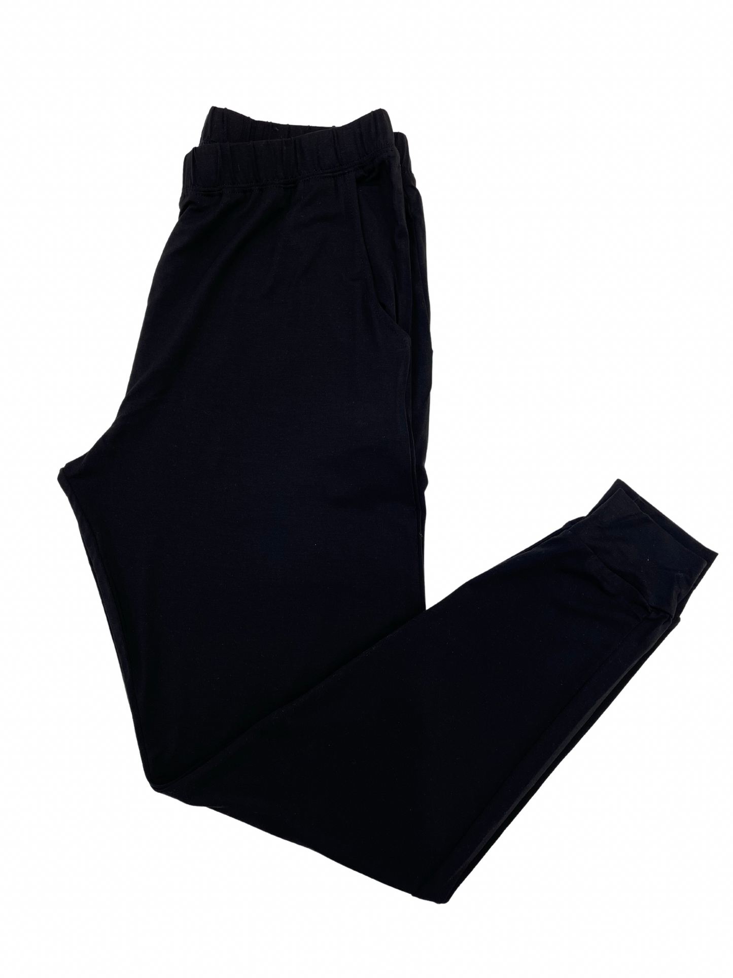 Black women's bamboo lounge jogger pants by Spun Bamboo with elastic waistband on Tampa Home & Garden Store