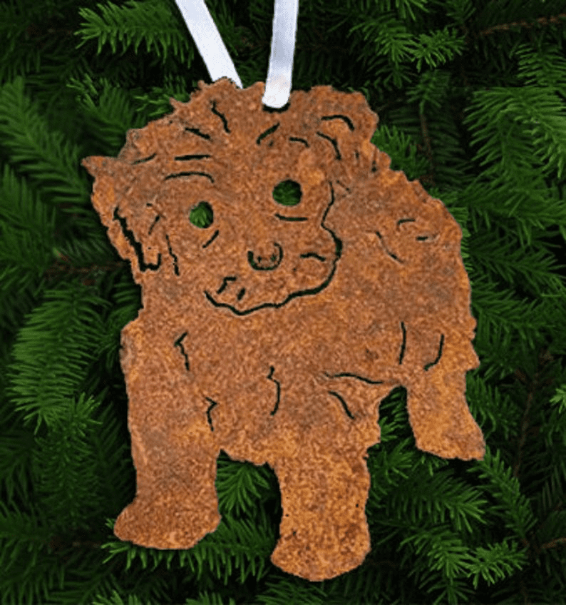 Tea Cup Poodle Plant Stake rust metal garden ornament by Rustica Ornamentals on Tampa Home & Garden Store