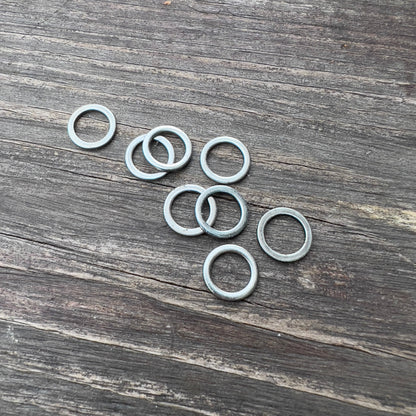 Paris Speed Rings - Silver skateboard small parts, metal rings on weathered wood surface on Tampa Home & Garden Store