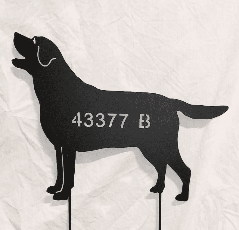 Labrador Retriever Memorial Dog Wall Art Style 2 black metal lawn decor with stakes on Tampa Home & Garden Store