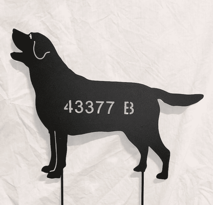 Labrador Retriever Memorial Dog Wall Art Style 2 black metal lawn decor with stakes on Tampa Home & Garden Store
