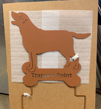 Labrador Retriever memorial wall art silhouette in brown metal cutout for lawn ornament Style 2 on Tampa Home & Garden Store