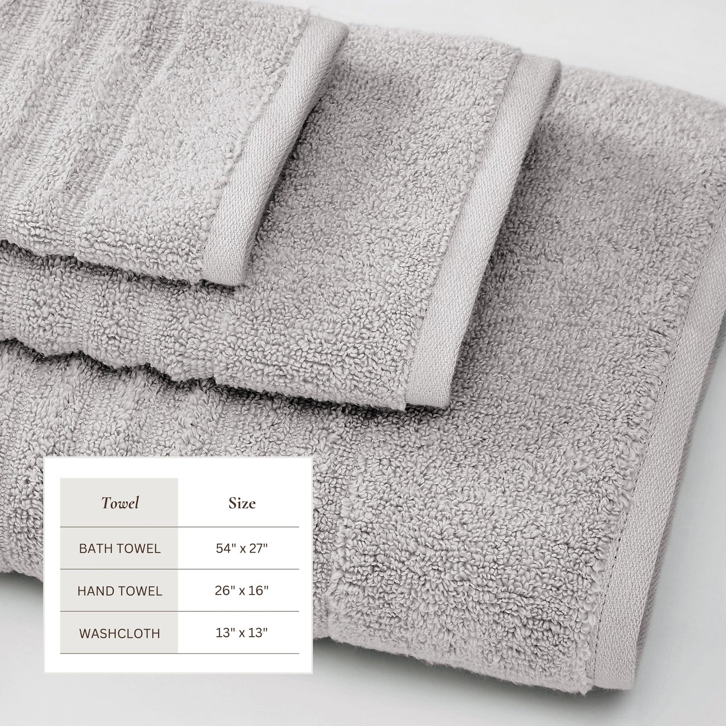Luxury Combed Cotton and Ribbed Bath Towels