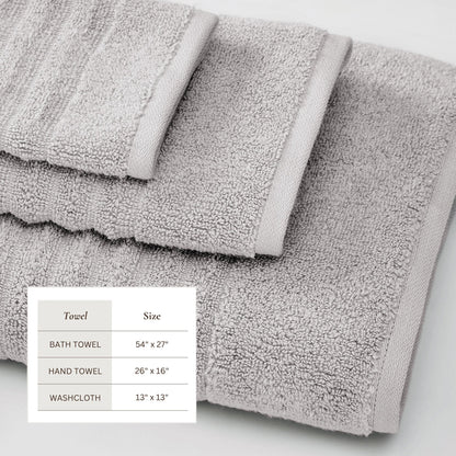 Luxury Combed Cotton and Ribbed Bath Towels
