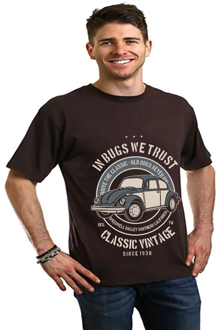 In Bugs We Trust men's bamboo viscose/organic cotton graphic tee dark brown by Spun Bamboo on Tampa Home & Garden Store