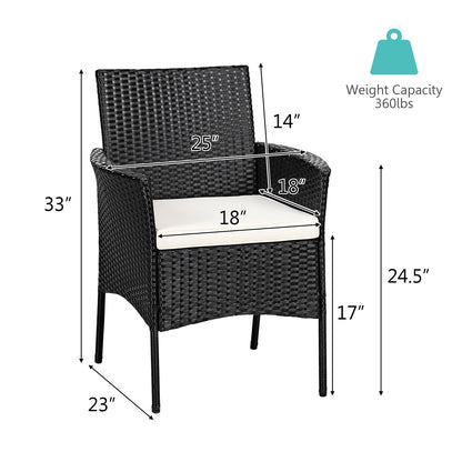 2 sillas de patio de mimbre con cómodos cojines de asiento