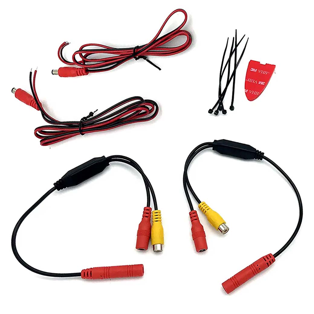 Master Tailgaters 8in frameless rear view mirror LCD kit with cables and RCA adapters on Tampa Home & Garden Store