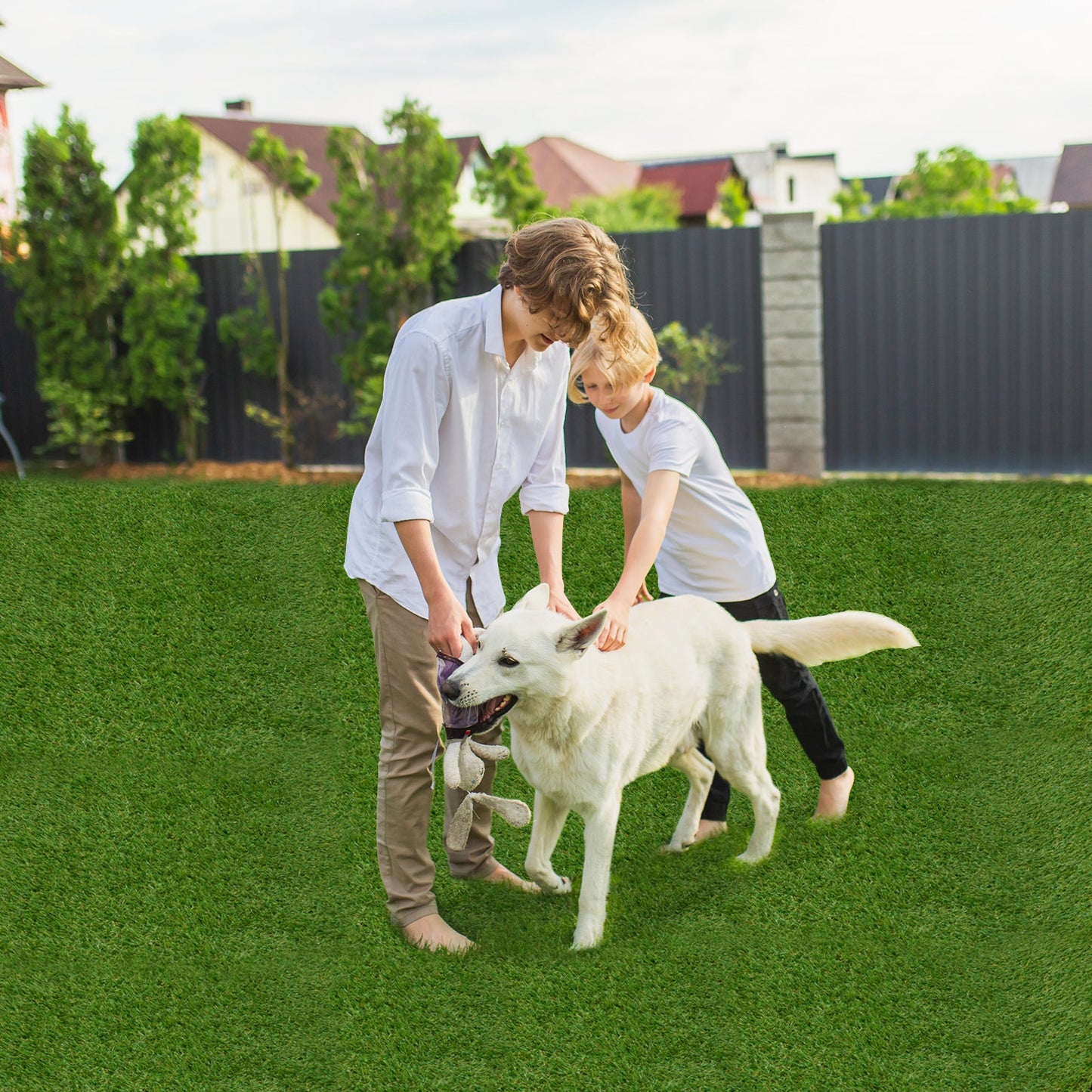 Indoor Outdoor Synthetic Turf Mat with Drainage Holes-L