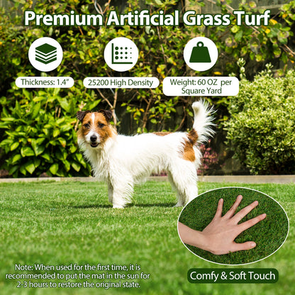 Indoor Outdoor Synthetic Turf Mat with Drainage Holes-L
