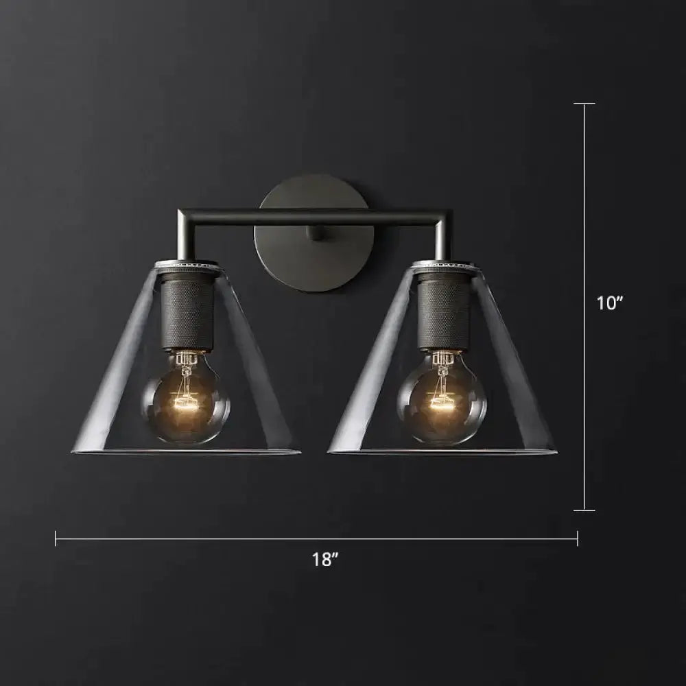 Industrial Black and Brass Wall Lamp Fixture
