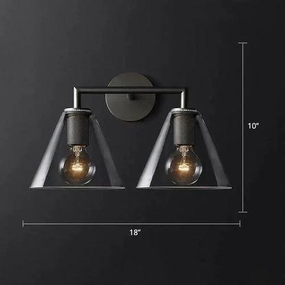 Industrial Black and Brass Wall Lamp Fixture