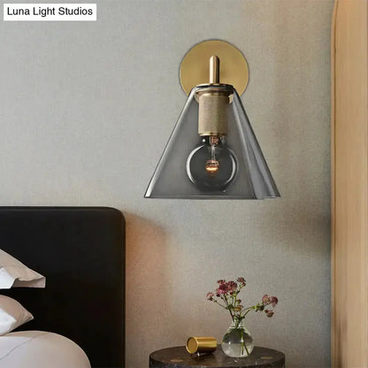 Industrial Black and Brass Wall Lamp Fixture