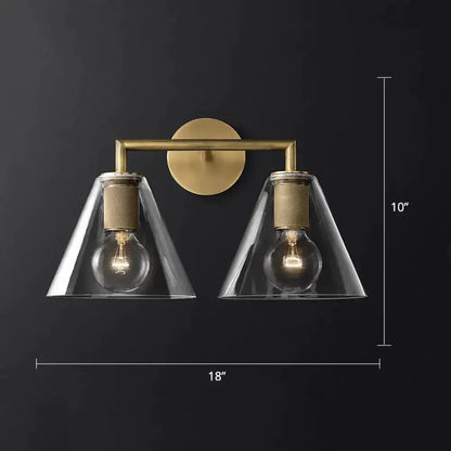 Industrial Black and Brass Wall Lamp Fixture