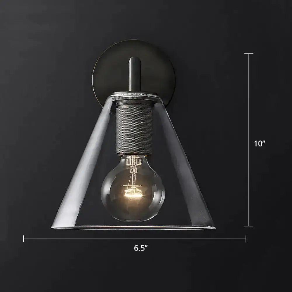 Industrial Black and Brass Wall Lamp Fixture