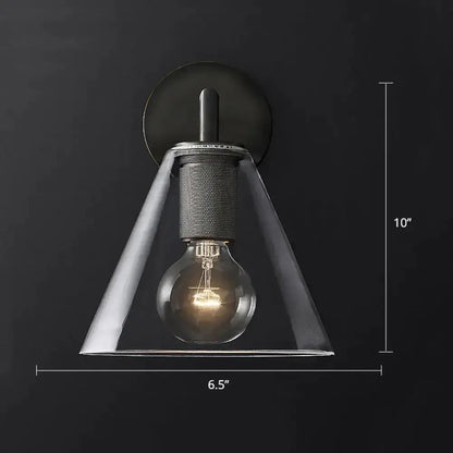 Industrial Black and Brass Wall Lamp Fixture