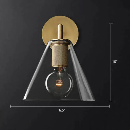 Industrial Black and Brass Wall Lamp Fixture