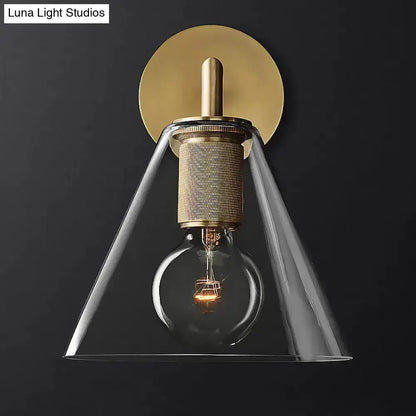 Industrial Black and Brass Wall Lamp Fixture