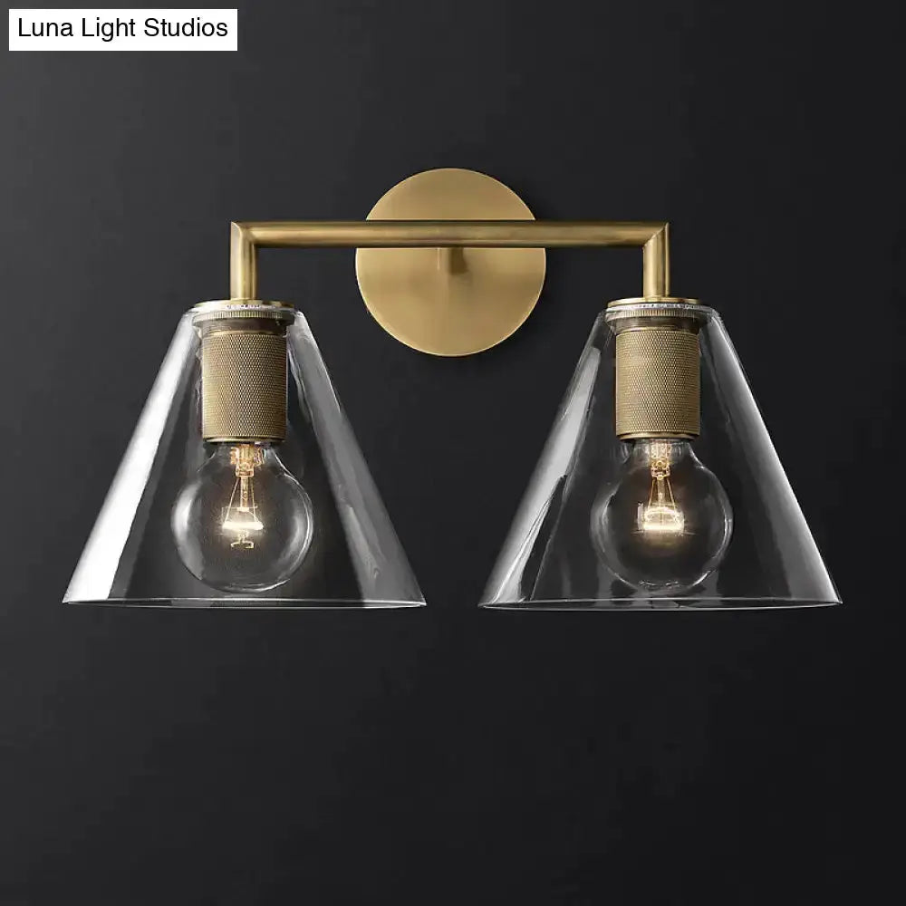 Industrial Black and Brass Wall Lamp Fixture
