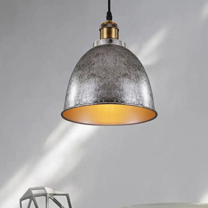 Black Dome Pendant Lamp with textured metallic shade and warm gold interior Decorbites on Tampa Home & Garden Store