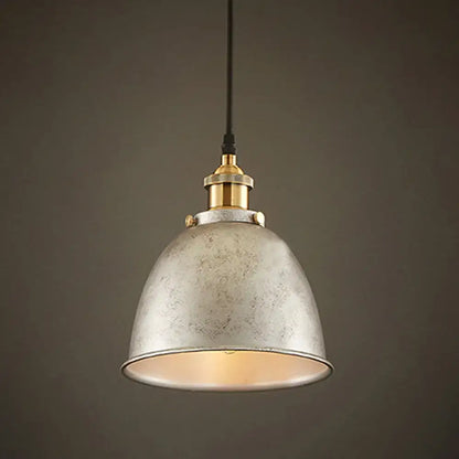 Black dome pendant lamp by Decorbites with a distressed metallic shade and brass top on Tampa Home & Garden Store