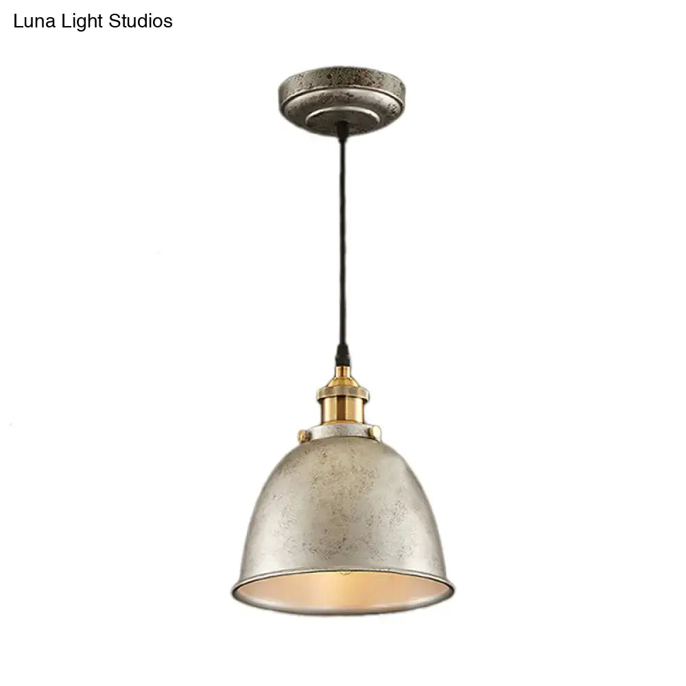 Black Dome Pendant Lamp with brass hardware and metal shade by Decorbites on Tampa Home & Garden Store