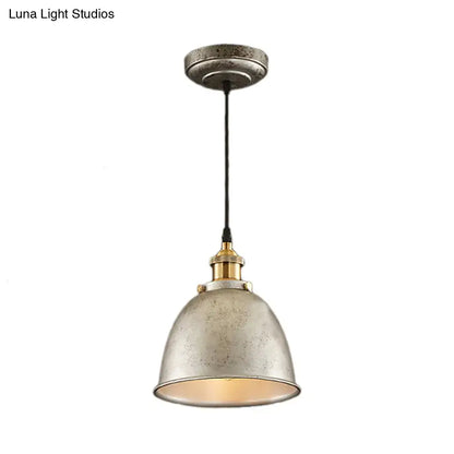 Black Dome Pendant Lamp with brass hardware and metal shade by Decorbites on Tampa Home & Garden Store
