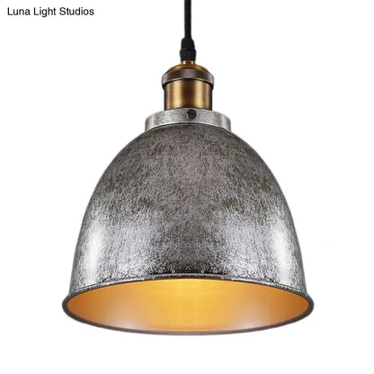 Black dome pendant lamp by Decorbites; textured metallic shade with brass top and gold interior on Tampa Home & Garden Store