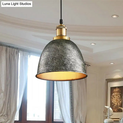 Black dome pendant lamp by Decorbites with brass top and warm gold interior on Tampa Home & Garden Store