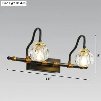 Industrial Hexagon Vanity Wall Lamp with Prisms