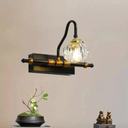 Industrial Hexagon Vanity Wall Lamp with Prisms