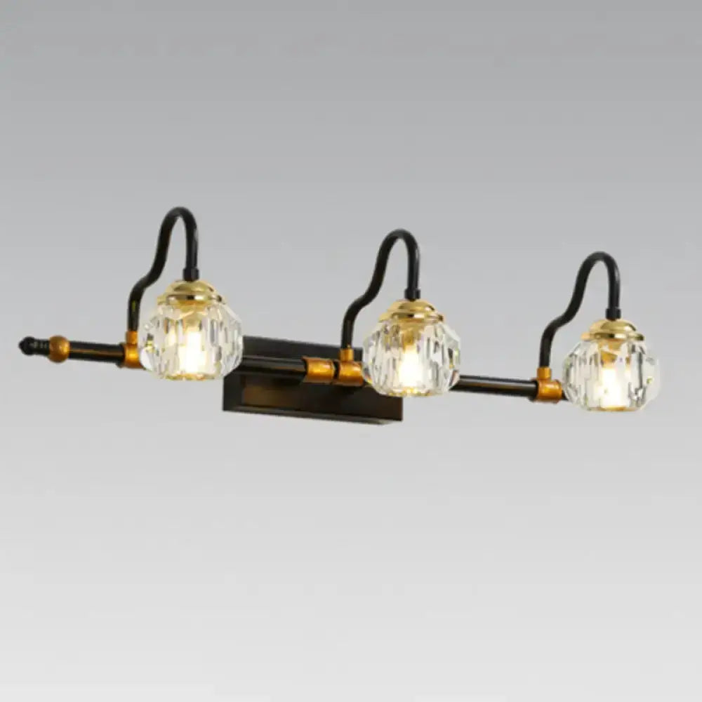 Industrial Hexagon Vanity Wall Lamp with Prisms