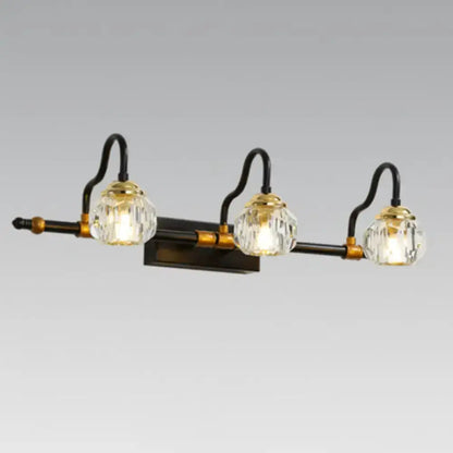 Industrial Hexagon Vanity Wall Lamp with Prisms
