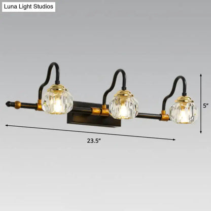 Industrial Hexagon Vanity Wall Lamp with Prisms