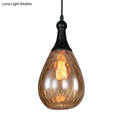 Smoked Glass Pendant Light by Decorbites in amber smoked glass with black hardware on Tampa Home & Garden Store