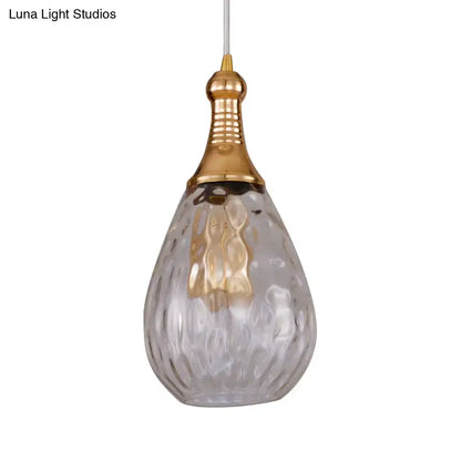 Smoked glass teardrop pendant light with brass top by Decorbites (Luna Light Studios) on Tampa Home & Garden Store