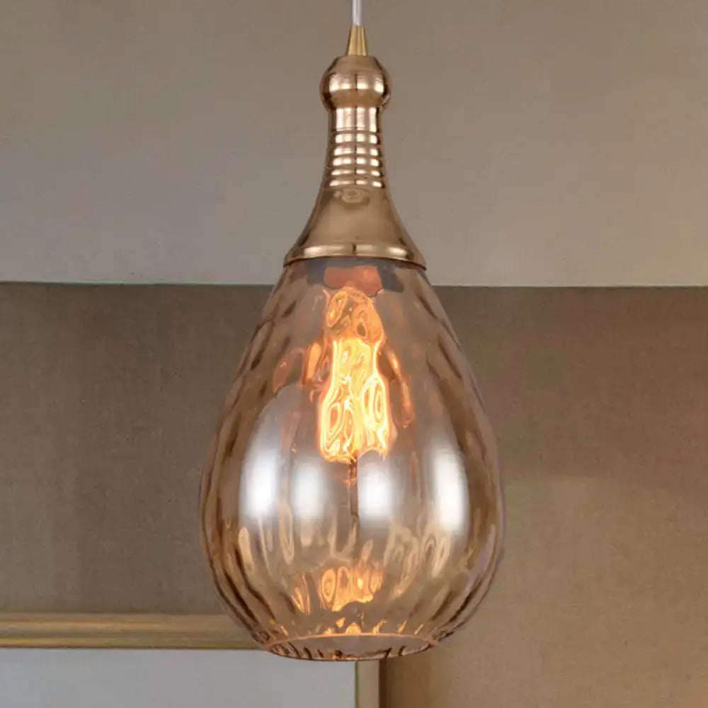 Smoked Glass Pendant Light amber teardrop shade with copper top Decorbites on Tampa Home & Garden Store