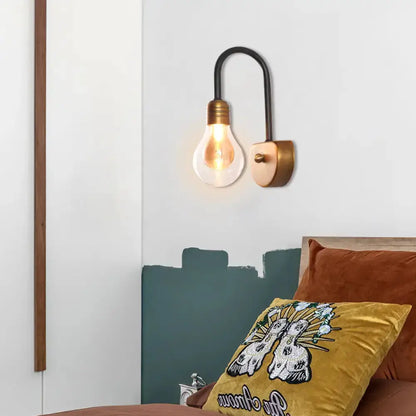 Industrial black and brass wall lamp with LED bulb bedroom light Decorbites on Tampa Home & Garden Store