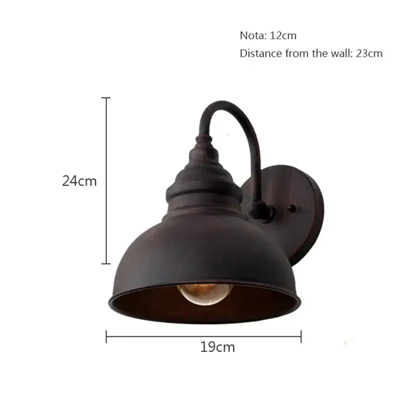 Industrial black metal outdoor wall lamp with dome shade by Decorbites patio sconce on Tampa Home & Garden Store
