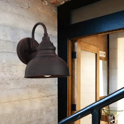 Industrial black metal outdoor wall lamp dome sconce with curved arm Decorbites Home & Garden on Tampa Home & Garden Store