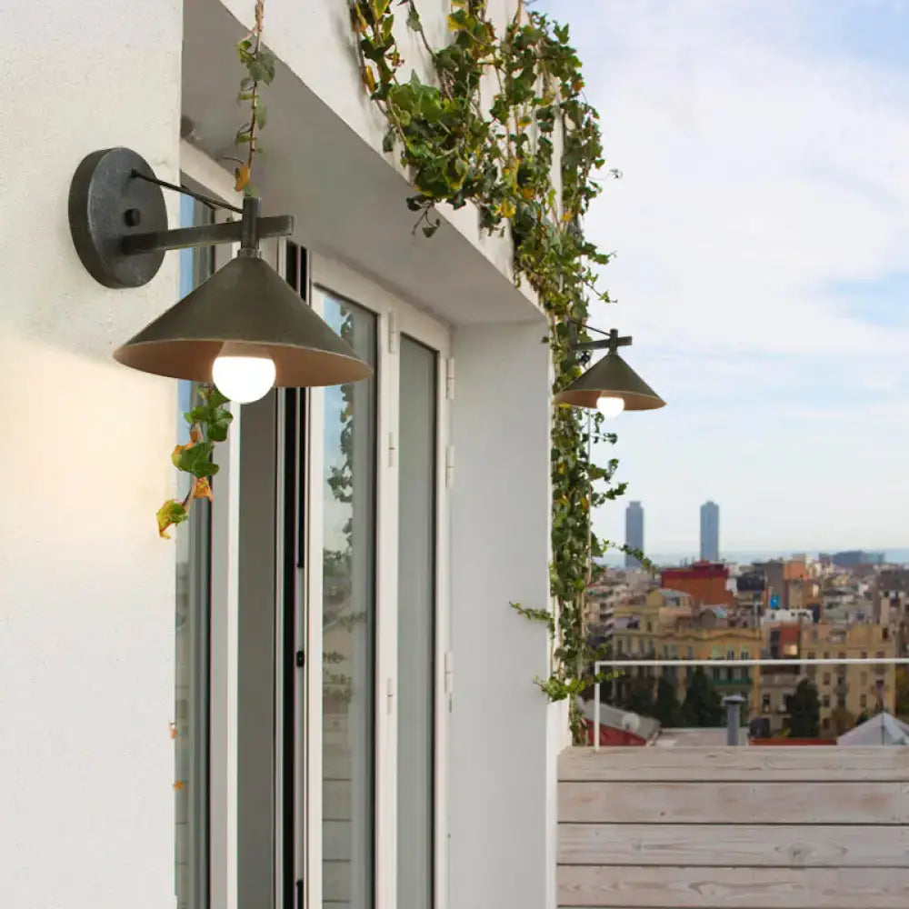 Black metal cone wall sconce pair by Decorbites lighting on Tampa Home & Garden Store